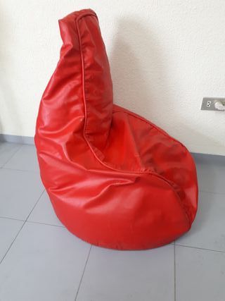 PUFF pera polipiel rojo. Relax. Sofá. Sillón