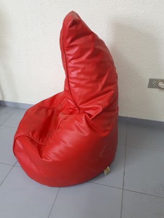 PUFF pera polipiel rojo. Relax. Sofá. Sillón