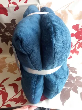 Set 2 Cuscini/Plaid Nuovi Blu