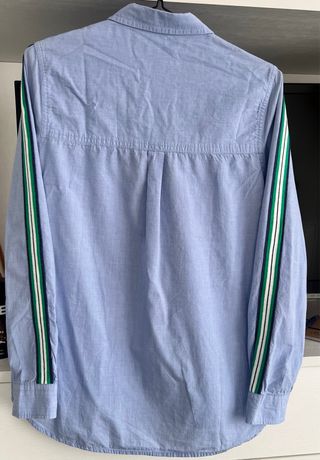 Camisa azul con rayas verdes talla 38