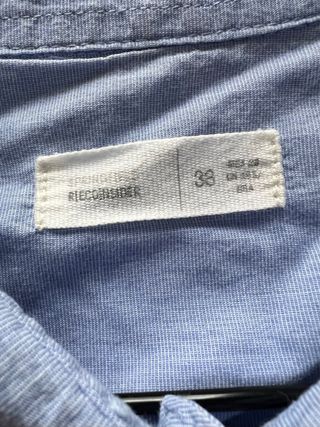 Camisa azul con rayas verdes talla 38