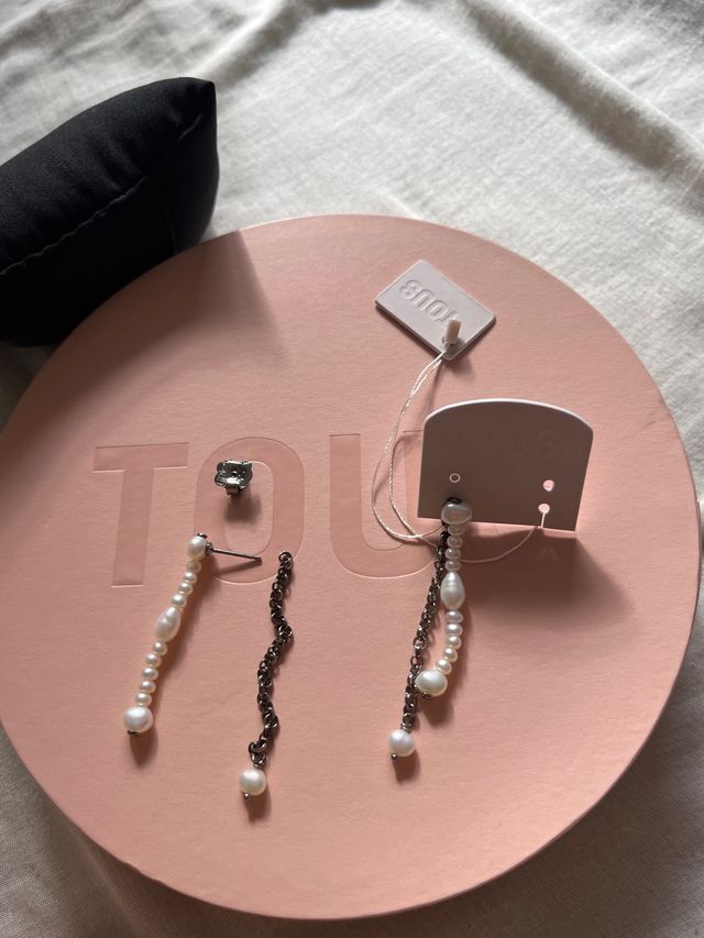 Pendientes Tous Perlas y Cadena