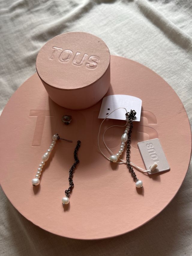 Pendientes Tous Perlas y Cadena