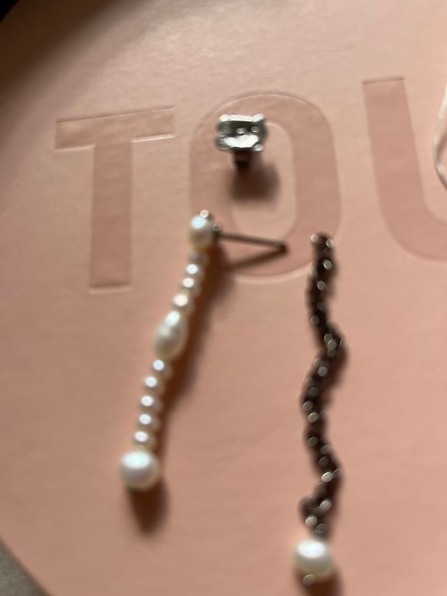 Pendientes Tous Perlas y Cadena