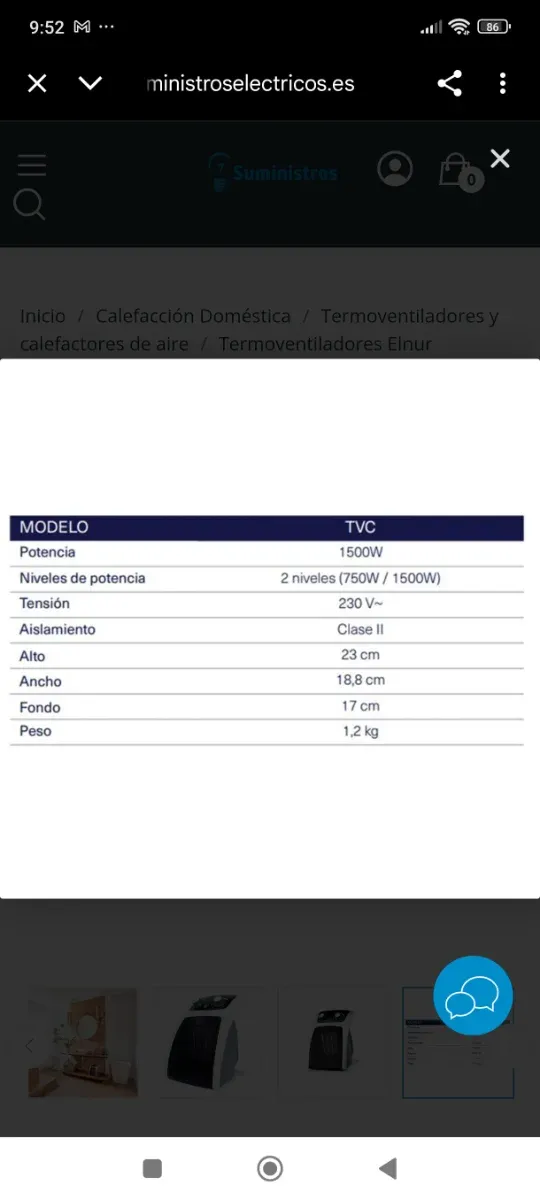NUEVO Calefactor Elnur Gabarron TVC-1500