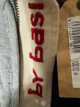 Sudadera By Basi Gris con Cremallera y Capucha