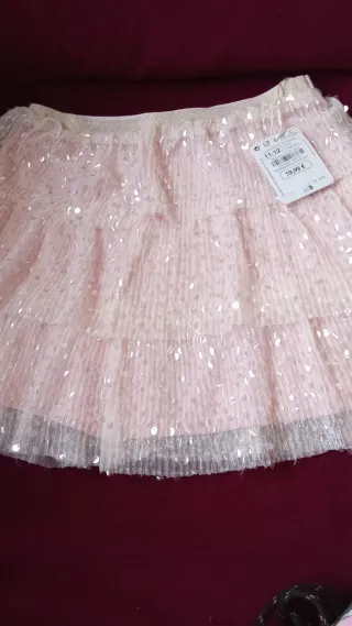 Falda rosa lentejuelas niña 11-12 años