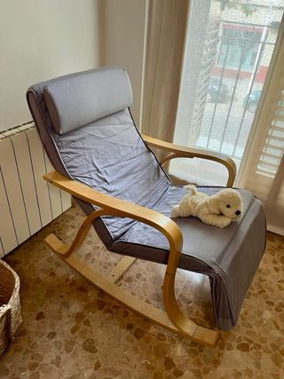 Mecedora Poäng IKEA Madera y Tela Gris