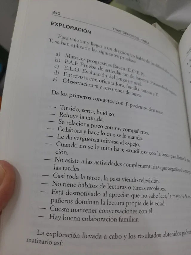 Trastorno específico del lenguaje (TEL) y casos le