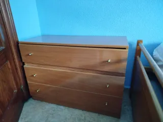 Mesilla de noche madera y cristal