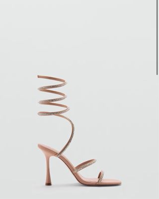 Tacones color carne, y brillantes talla 40