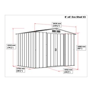 Caseta de jardín "ECO Shed 8x6" de metal