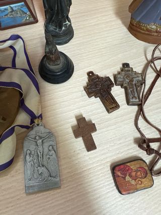 Lote objetos religiosos