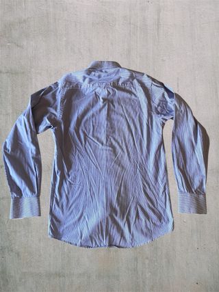 Camicia uomo a righe blu e bianche