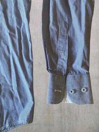 Camicia uomo a righe blu e bianche