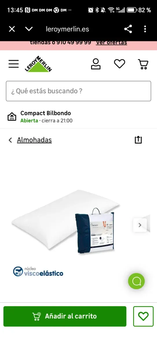Almohada viscoelástica nueva