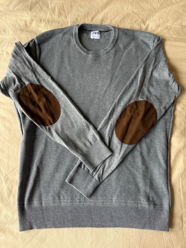 Jersey Zara gris con coderas