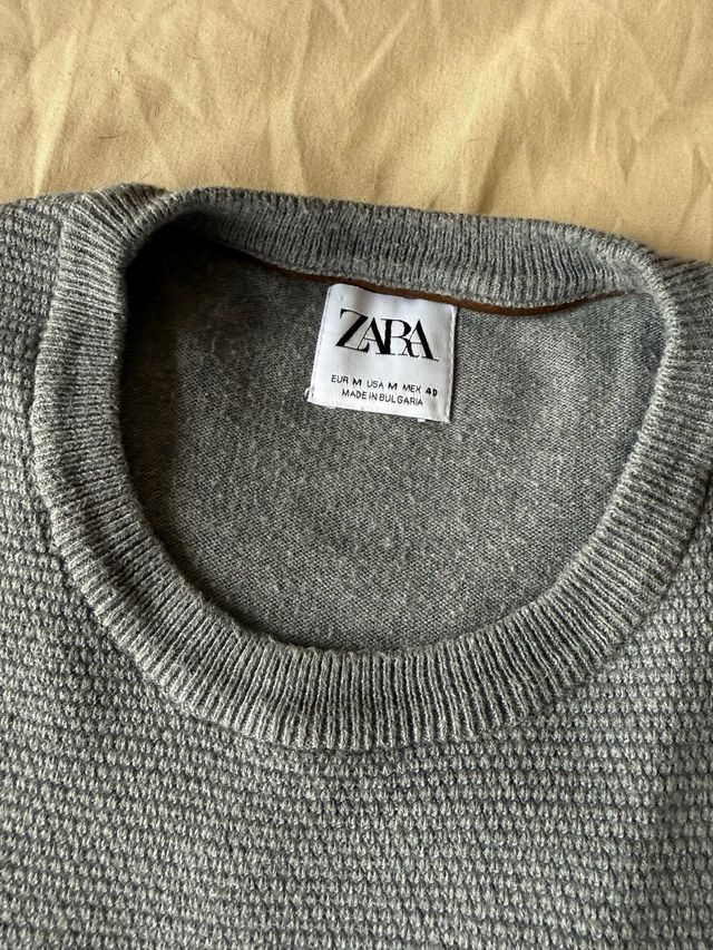 Jersey Zara gris con coderas