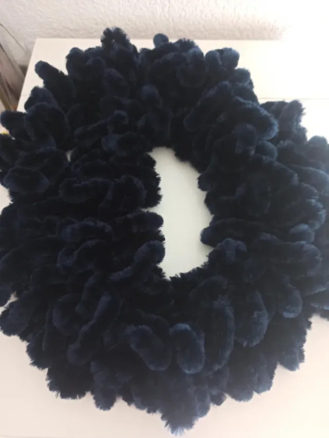 Bufanda de pelo azul