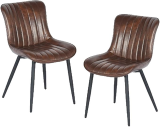 Set 2 Sedie per Sala da Pranzo con Piedi in Acciai