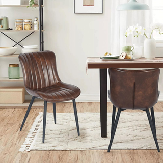 Set 2 Sedie per Sala da Pranzo con Piedi in Acciai