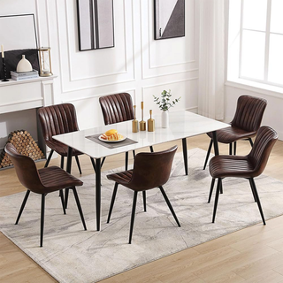 Set 2 Sedie per Sala da Pranzo con Piedi in Acciai