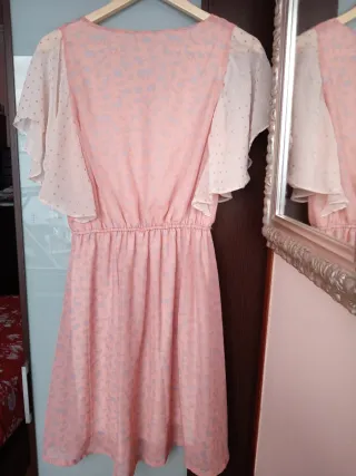 Vestido rosa con estampado de animales