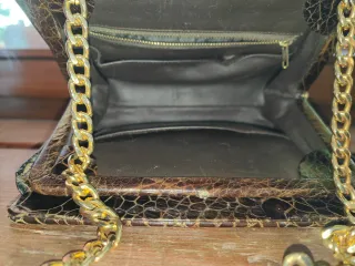 Borsa pelle vera vintage originale