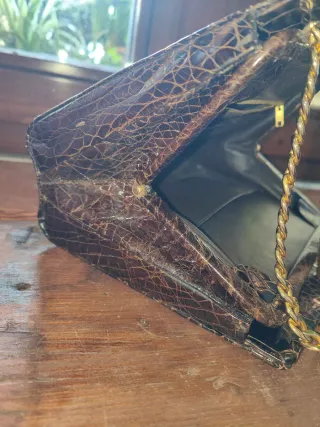 Borsa pelle vera vintage originale