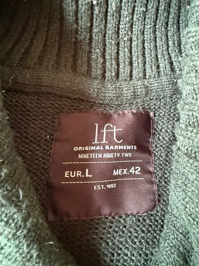 Jersey verde Lefties cuello shawl talla L