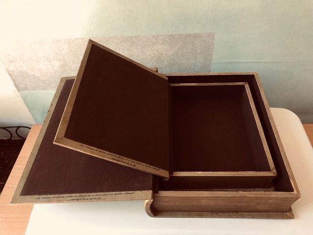 Set 2 Porta Oggetti Libro Vintage