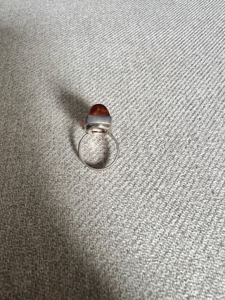 Anillo Plata con Ámbar Rectangular