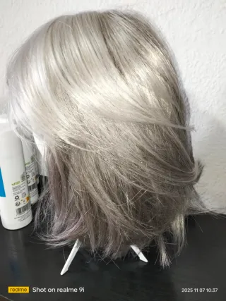 Peluca Oncológica Gris plateada