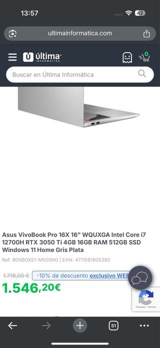 ASUS Vivobook Pro 16X OLED “RTX 3050”