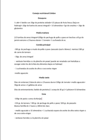 Asesoramiento nutricional personalizado