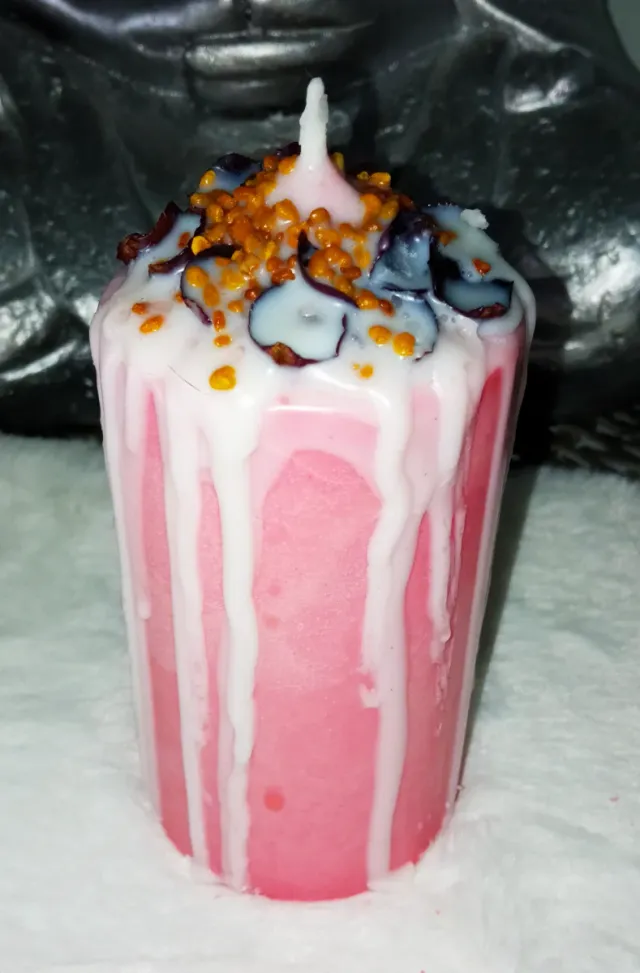 Vela artesanal rosa amor y armonía