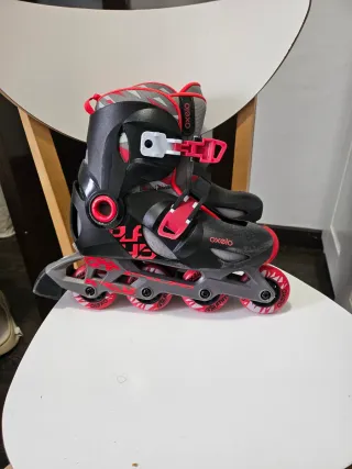 Patines Oxelo Talla 32 Rojos y Negros