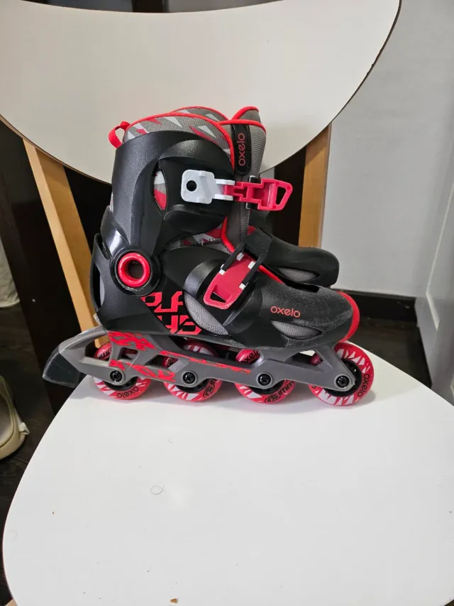 Patines Oxelo Talla 32 Rojos y Negros