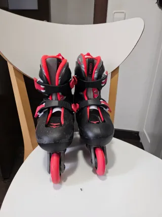 Patines Oxelo Talla 32 Rojos y Negros