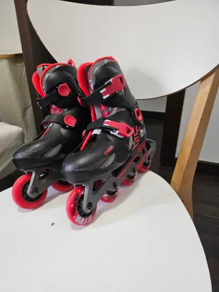 Patines Oxelo Talla 32 Rojos y Negros