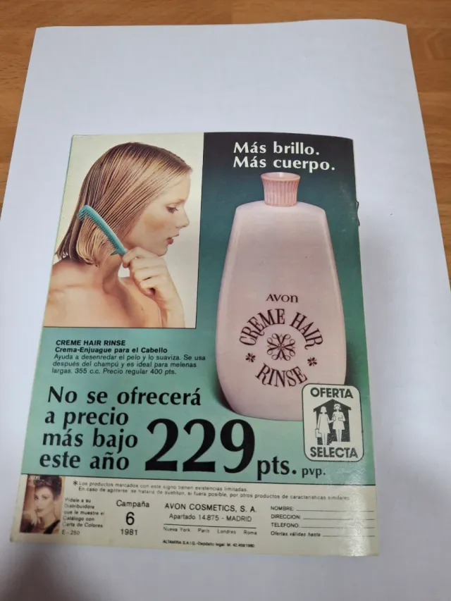 Avon Día de la Madre Rosa Vintage