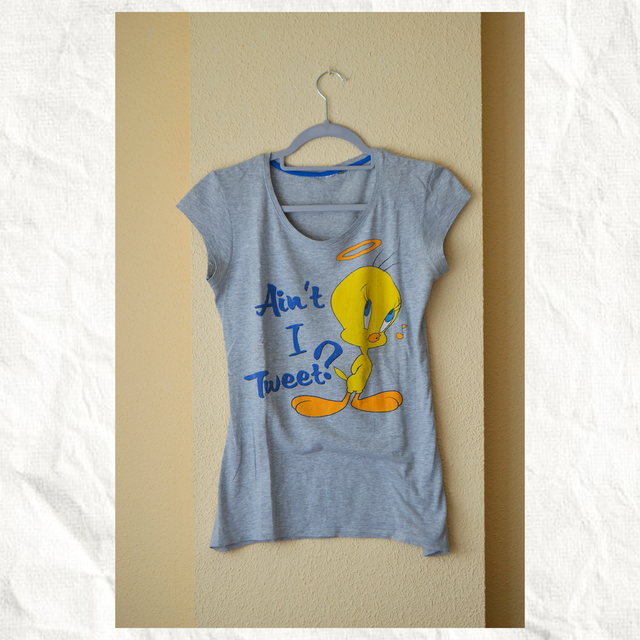 Camiseta Piolín | Gris, Azul y Amarilla