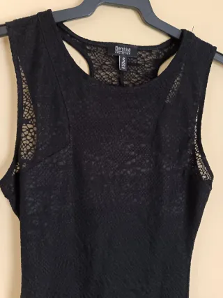 Vestido Bershka encaje negro fiesta S