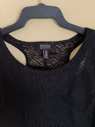 Vestido Bershka encaje negro fiesta S