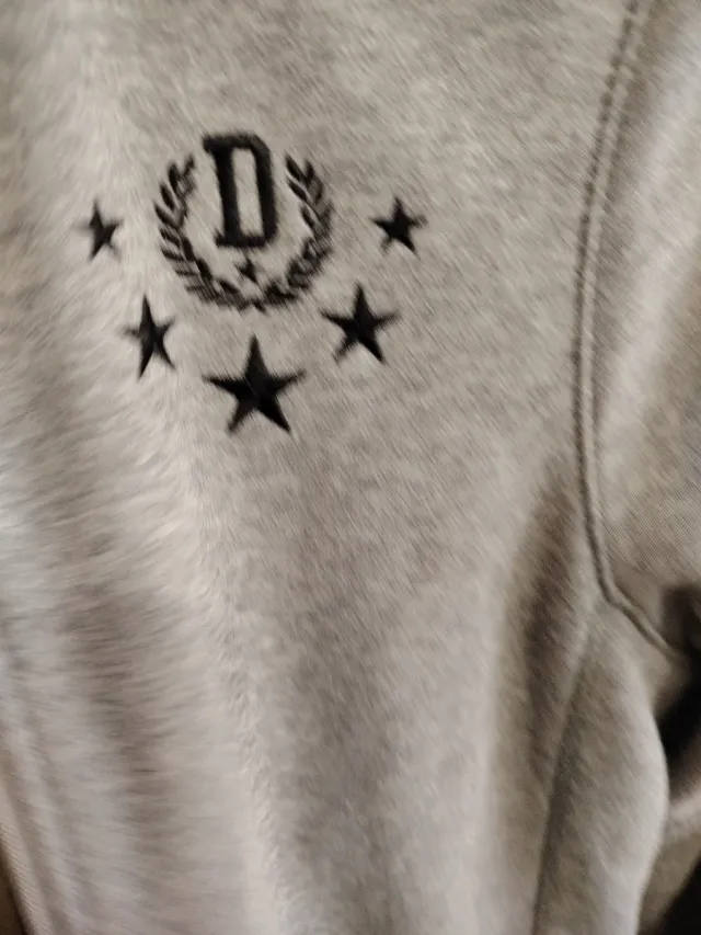 Sudadera gris con capucha y cremallera