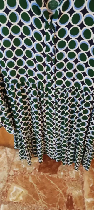 Vestido Camisero Verde Estampado