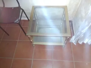 Mesa comedor madera y cristal 6 sillas