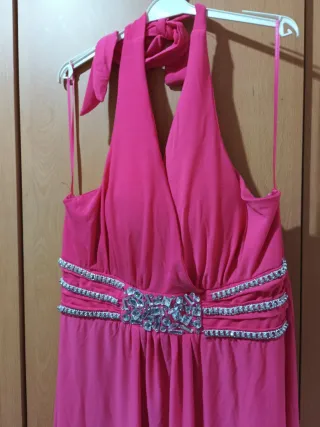 Vestido de fiesta rosa largo