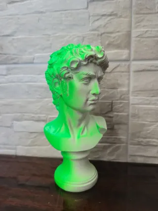 Statua David Pop Art Verde Fluo
