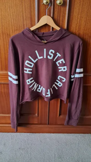 Sudadera Hollister Crop con Gorro estilo Over Size